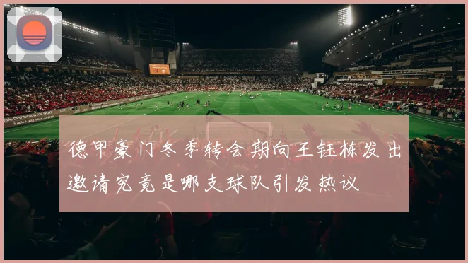 德甲豪门冬季转会期向王钰栋发出邀请究竟是哪支球队引发热议